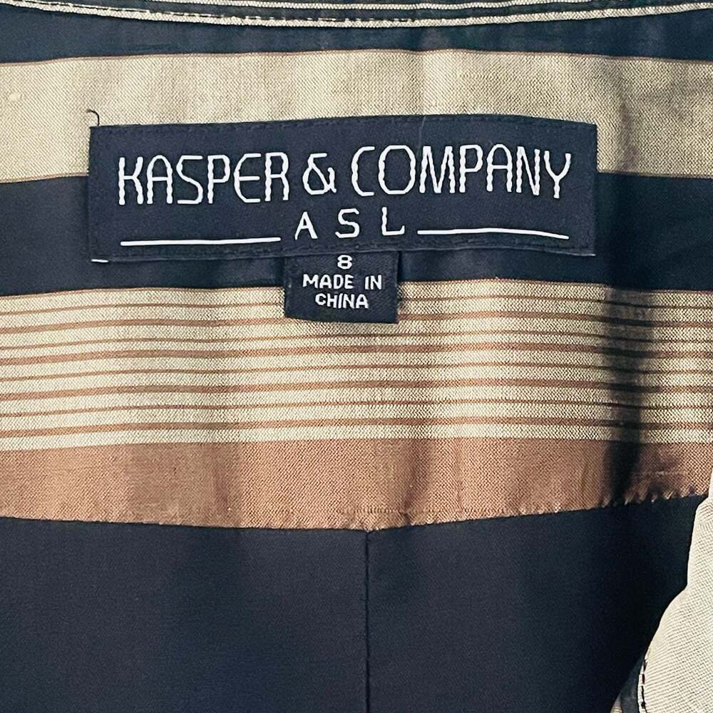 Kasper & Company ASL Women's Striped Silk Blazer Jacket - Picture 6 of 7
